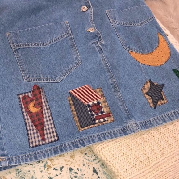Vintage True Blue size 6 denim patchwork dress - Picture 6 of 7
